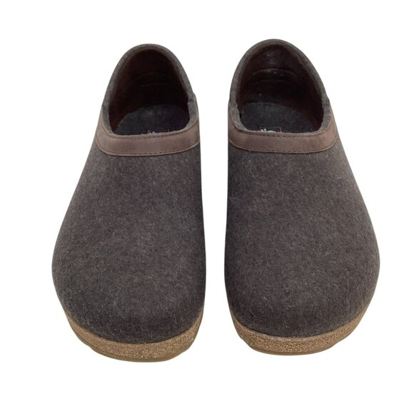 Haflinger Grizzly Torben Unisex 41 Wool Welt Closed Heel Clogs Brown Slip-On - Picture 2 of 10